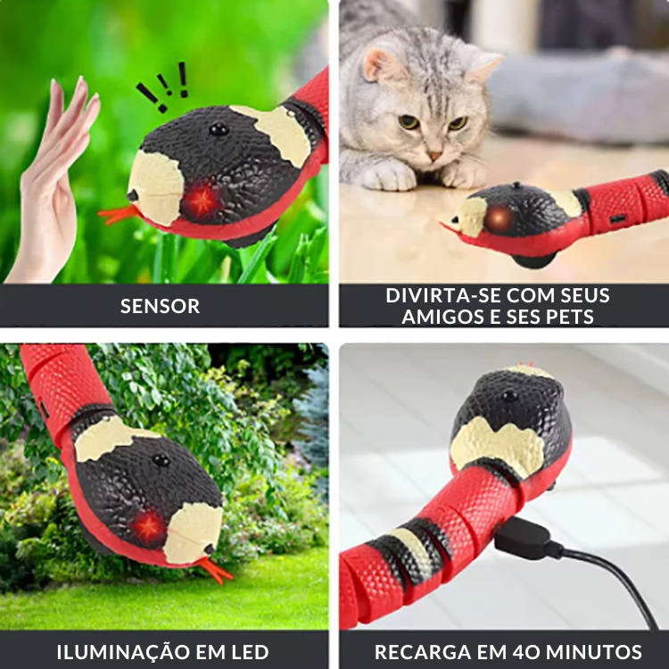 Brinquedo Interativo Inteligente para Gatos – Cobra Eletrônica com Sensor