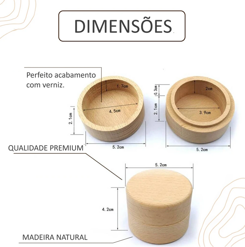 Caixa de Madeira Personalizável para os Primeiros Dentes do Seu Bebé