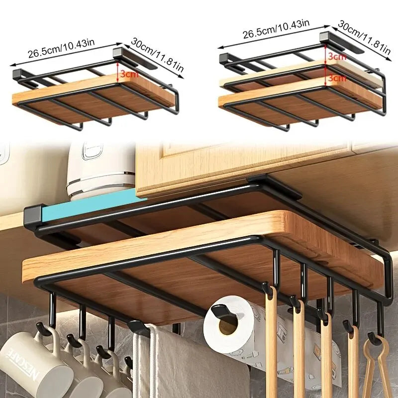 Organizador Suspenso para Cozinha com Ganchos – Praticidade e Elegância para Sua Cozinha