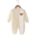 2024 Autumn Baby Romper Solid Color Bear Jumpsuit Cotton Spring Newborn One-Pieces Clothing for Boys Girls Infant Onesie 0-18M